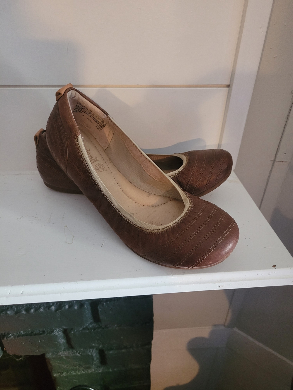 Timberland Brown Leather Slip-On Flats